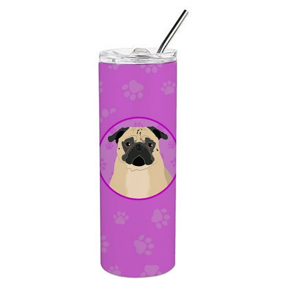 Pug Fawn #1 Stainless Steel 20 oz Skinny Tumbler 3 in x 8.25 in