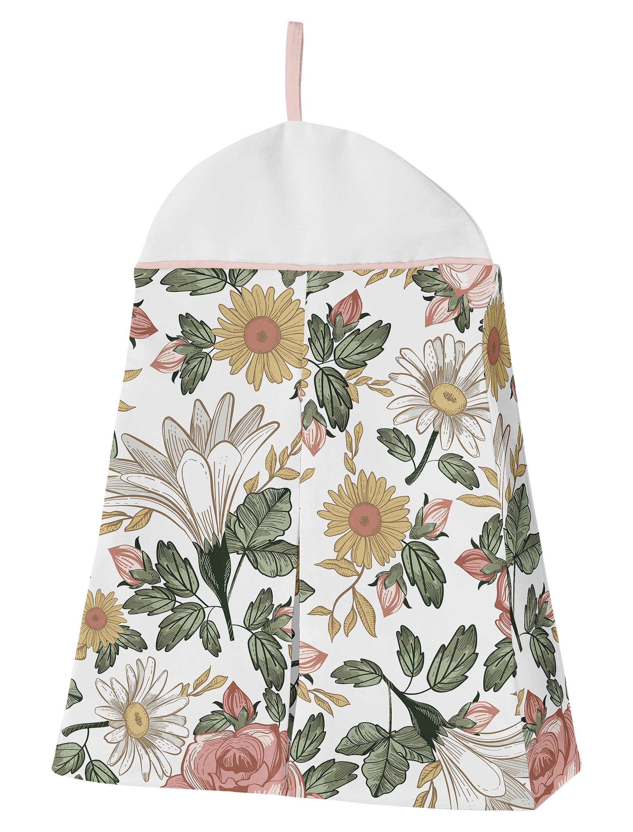 Sweet Jojo Designs Vintage Floral Pink Green Yellow White 4 Piece Crib Bedding Set
