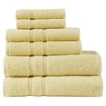 thumbnail image 1 of Ensemble de Serviettes en Coton Turc Contemporain 6 Pcs Design Égéen Jaune, 1 of 10