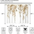thumbnail image 4 of Eucalyptus Botanical Leaves Floral Kitchen Window Curtains over Sink Farmhouse Flower Leaf Small Window Treatment Tan Floral Cafe Short Curtains for Bathroom Treatment Tier Drapes 27.5x39 inch, 4 of 6