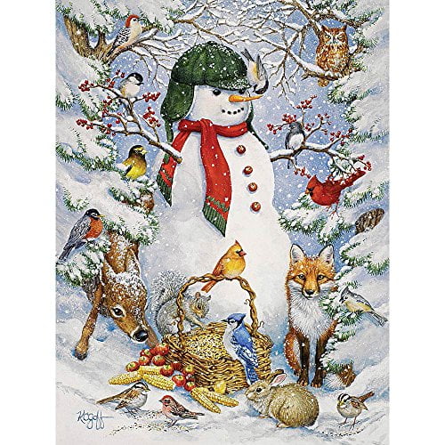 Bits And Pieces 500 Piece Jigsaw Puzzle For Adults Woodland Snowman 500