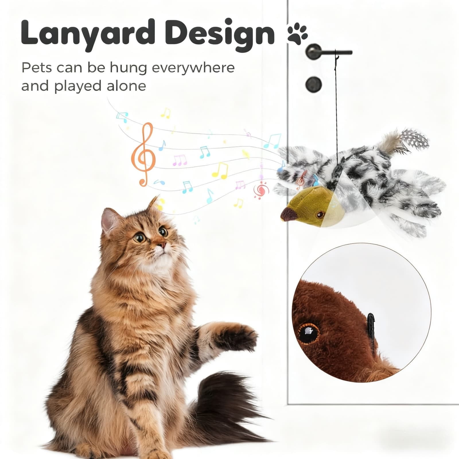 Specollect 3 Pcs Interactive Chirping Flying Toy, Flapping Motion & Remote Control, Realistic Bird Simulation for Cats, Multi-Sensory Catnip & Crinkle Sound, Durable Indoor Play