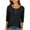 Black, variant on Eyelet Tops for Women 3/4 Length Sleeve T-Shirts Henley Crew Neck Tee Dressy Casual Blouase Plain Tshirts (XL, Pink)