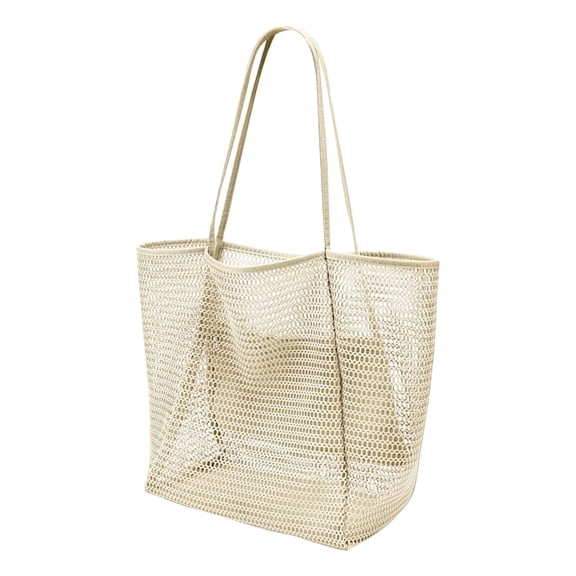 Large Mesh Tote Bag for Everyday Use Lightweight Breathable Open Weave Design with Dual Shoulder Straps for Women Men