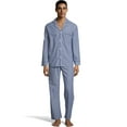 thumbnail image 1 of Hanes Mens Woven Pajamas, 5XL, Blue Stripe, 1 of 2