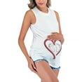 thumbnail image 4 of JGTDBPO Maternity Shirts For Women Summer Tank Tops Woman Round Neck Sleeveless Vest Heat Baby Feet Print Solid Color Maternity Top, 4 of 7
