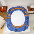 thumbnail image 5 of Homewish Retro Boho Tribal Queen Sheet Sets,Rustic Farmhouse Horse Flat Sheet,Blue Orange Queen Fitted Sheet For Boy Kids,Ultra Soft Home Decor,4 Pieces, 5 of 7