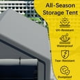 thumbnail image 6 of Garden Storage Shed, 6x6 FT All-Season Storage Tent Quick-Install Waterproof & UV-Resistant Outdoor Shed, Grey Outdoor Storage Shed,Pe Rattan+Iron+Waterproof Fabric Large Storage Shed, 6 of 8