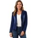 thumbnail image 1 of Chaqueta de mezclilla Allegra K manga larga solapa Azul XS para mujer, 1 of 6