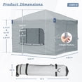 thumbnail image 3 of Aoodor Pop Up Canopy Tent with Removable Mesh Window Sidewalls, Portable Instant Shade Canopy with Roller Bag, 3 of 10