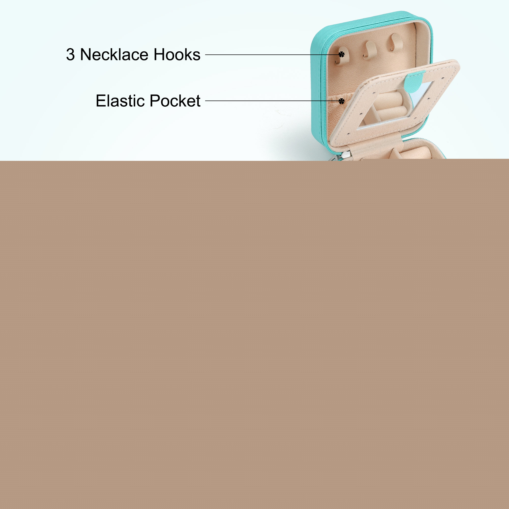 thumbnail image 2 of TINGN Travel Jewelry Case Small Jewelry Box Vacation Essentials Travel Accessories for Women Portable Jewelry Organizer Box Gifts for Women, 2 of 7