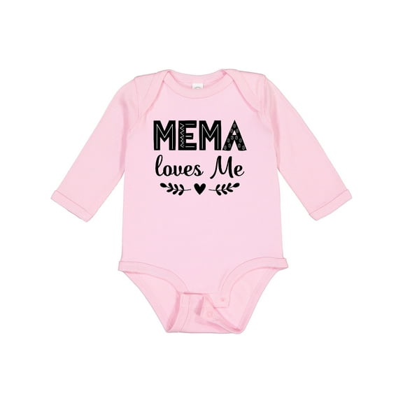 Inktastic Mema Loves Me Baby Clothes Girls Long Sleeve Baby Bodysuit