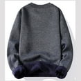 thumbnail image 5 of Wrtxtat Men's Crewneck Sweater Casual Solid Color Loose Fit Pullover Midweight Fleece Lined Warm Sweater Long Sleeve Argyle Tops Gray XXL, 5 of 9