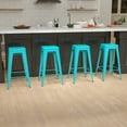 thumbnail image 2 of Flash Furniture Cierra 30" High Metal Indoor Bar Stool in Teal - Stackable Set of 4, 2 of 14