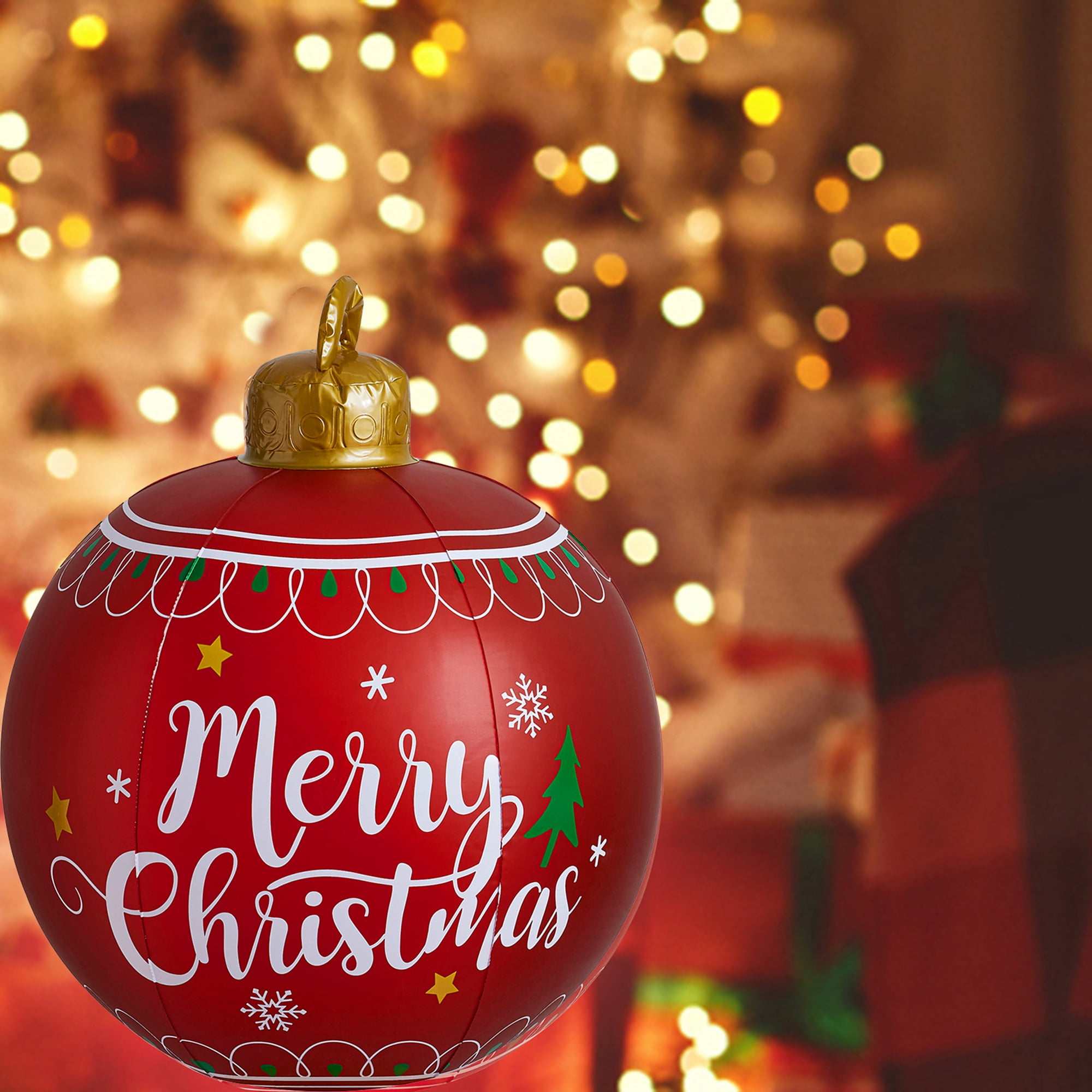 Light Up Inflatable Christmas Ornaments Ball 24 Inch Large Outdoor