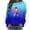 Blue, variant on WREESH Women's Hand Pink Ribbon Long Sleeve Sweatshirt Casual Loose Fit Cancer Awareness Top Black