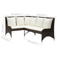 thumbnail image 4 of vidaXL Garden Corner Sofas 2 pcs Poly Rattan Brown, 4 of 4