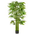 thumbnail image 1 of HOMCOM 5.3ft Artificial Tree Bamboo for Indoor Home Decor, Green, 1 of 10