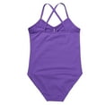 thumbnail image 5 of inlzdz Kids Girls Basic Ballet Dance Leotard Criss-cross One Piece Tank Gymnastics Unitard Bodysuit Purple 12-14, 5 of 5