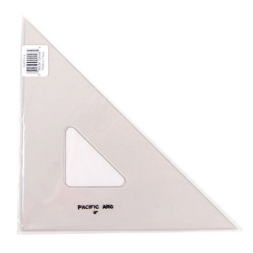 PACIFIC ARC 2045TG08 TRIANGLE 45/90 TOPAZ ACRYLIC W/INKING EDGE 8 INCH