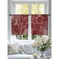 thumbnail image 4 of Red Flowers Sheer Curtains 45 Inch Length 2 Panels Set Window Treatments, Spring Floral Botanical Modern Art Rod Pocket Semi Curtains for Living Room/Bedroom/Kitchen Décor, 104"W x 45"L, 4 of 7