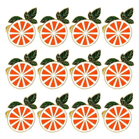 

VEAREAR 12Pcs Napkin Buttons Elegant Decorative Zinc Alloy Dining Table Lemon Serviette Buckles Festival Party Decoration for Wedding