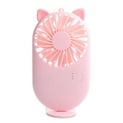 YellowDell Portable Mini Fan Handheld Fan Rechargeable Fan Air Cooler Outdoor Travel pink