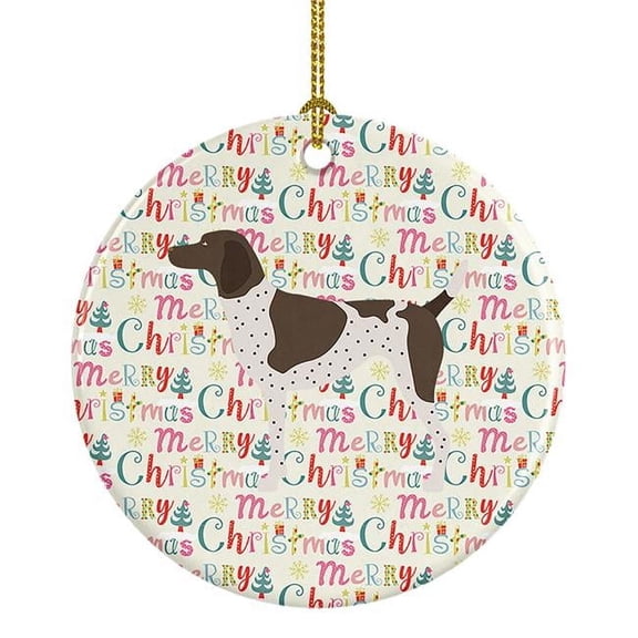 German Shorthaired Pointer Merry Christmas Ceramic Ornament 2.8 in x 2.8 in