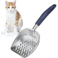 thumbnail image 4 of Pala para arena de gatos de aleación de aluminio con agarre suave, cuchara grande de metal para caja de arena de gatos (1 pieza, 35 cm x 14 cm x 4,8 cm, mango negro), 4 of 6