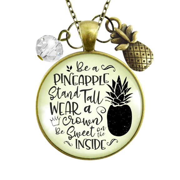 Pineapple Necklace Stand Tall Gutsy Goodness Adult Female Bronze Metal Jewelry