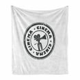 thumbnail image 1 of Movie Theater Soft Flannel Fleece Blanket, Abstract Grunge Stamp with Movie Camera and the Word Cinema Inside, Cozy Plush for Indoor and Outdoor Use, 70" x 90", Charcoal Grey White, by Ambesonne, 1 of 6