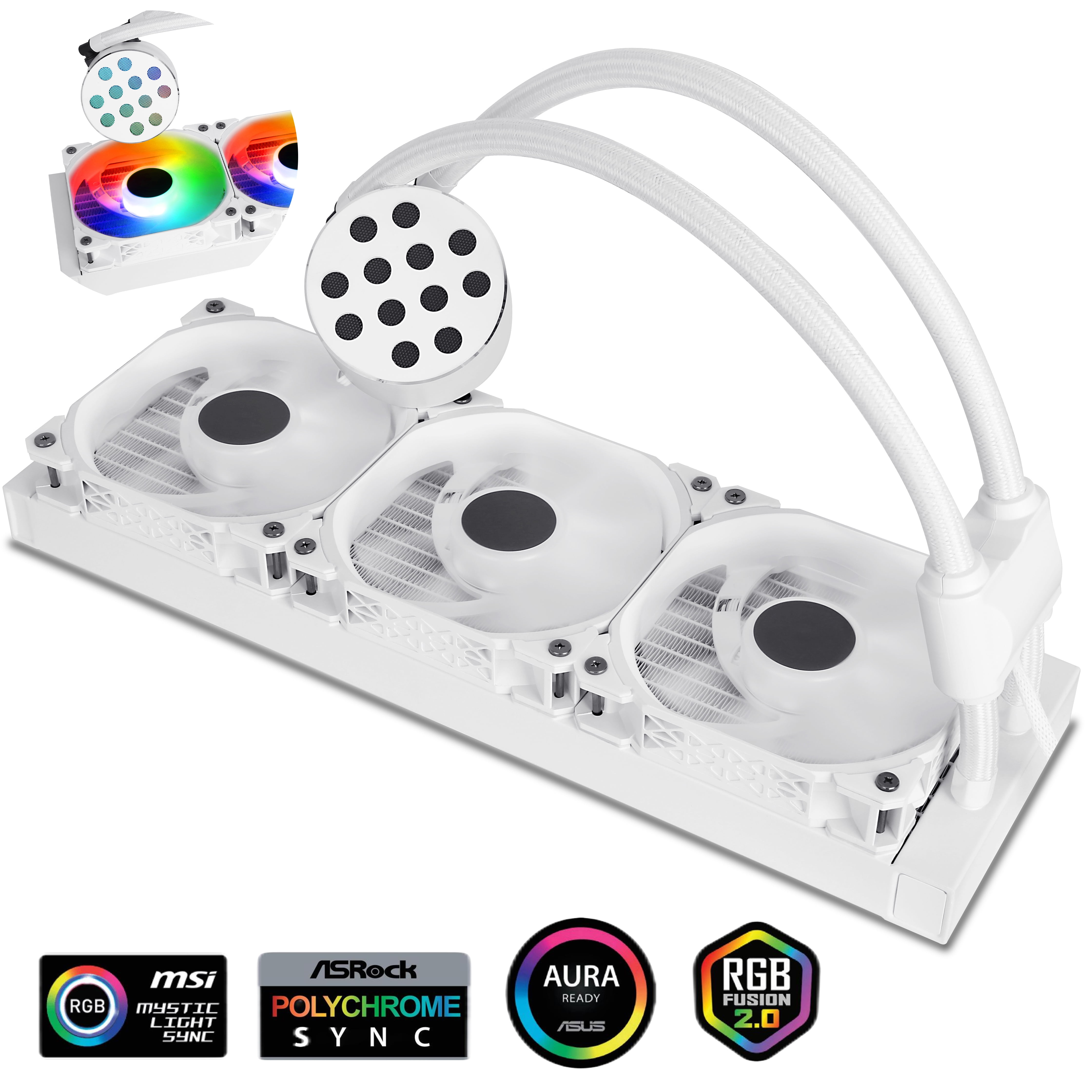 SAMA 360mm ARGB CPU Water Cooler Allinone Liquid Cooler PWM Fans for