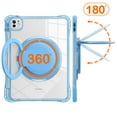 thumbnail image 4 of ELEHOLD Rotating Shockproof Case For iPad Air 11 2025/2024, iPad Pro 11 2022/2021/2020/2018 Full Body Protection Clear Rugged Cover, 360° Rotating Ring Hand Grip Stand Shoulder Strap,Lightblue, 4 of 11