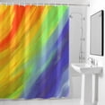 thumbnail image 4 of Rainbow Ombre Fabric Shower Curtain Gradual Color Oil Painting Watercolor Washable Shower Curtains for Bathroom, Waterproof Bath Curtain with Hooks Home Decor 36x72in, 4 of 8