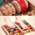 thumbnail image 3 of 6 Rows Large Wooden Dual Foot Massager Roller Blood Circulation Care Tool for Plantar Fasciitis Heel Foot Arch Muscle Pain Relief Stress Relief, 3 of 5