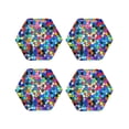 thumbnail image 2 of Disketp Colorful Tie Dye Stained Glass 2 Funny Coasters,4 Pcs Leather Coasters With Holder, Perfect Housewarming Hostess Gifts,Protect Furniture From Water Marks Scratch, 2 of 9