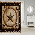 thumbnail image 2 of Manfei Vintage Western Stars Shower Curtain 72Wx72L,Boho Wild Horse Bathroom Curtain,Cream Brown, 2 of 5
