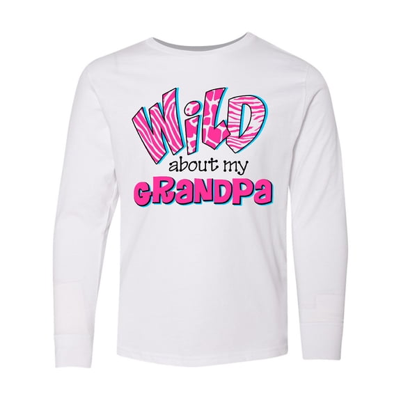 Inktastic Wild About Grandpa Long Sleeve Youth T-Shirt