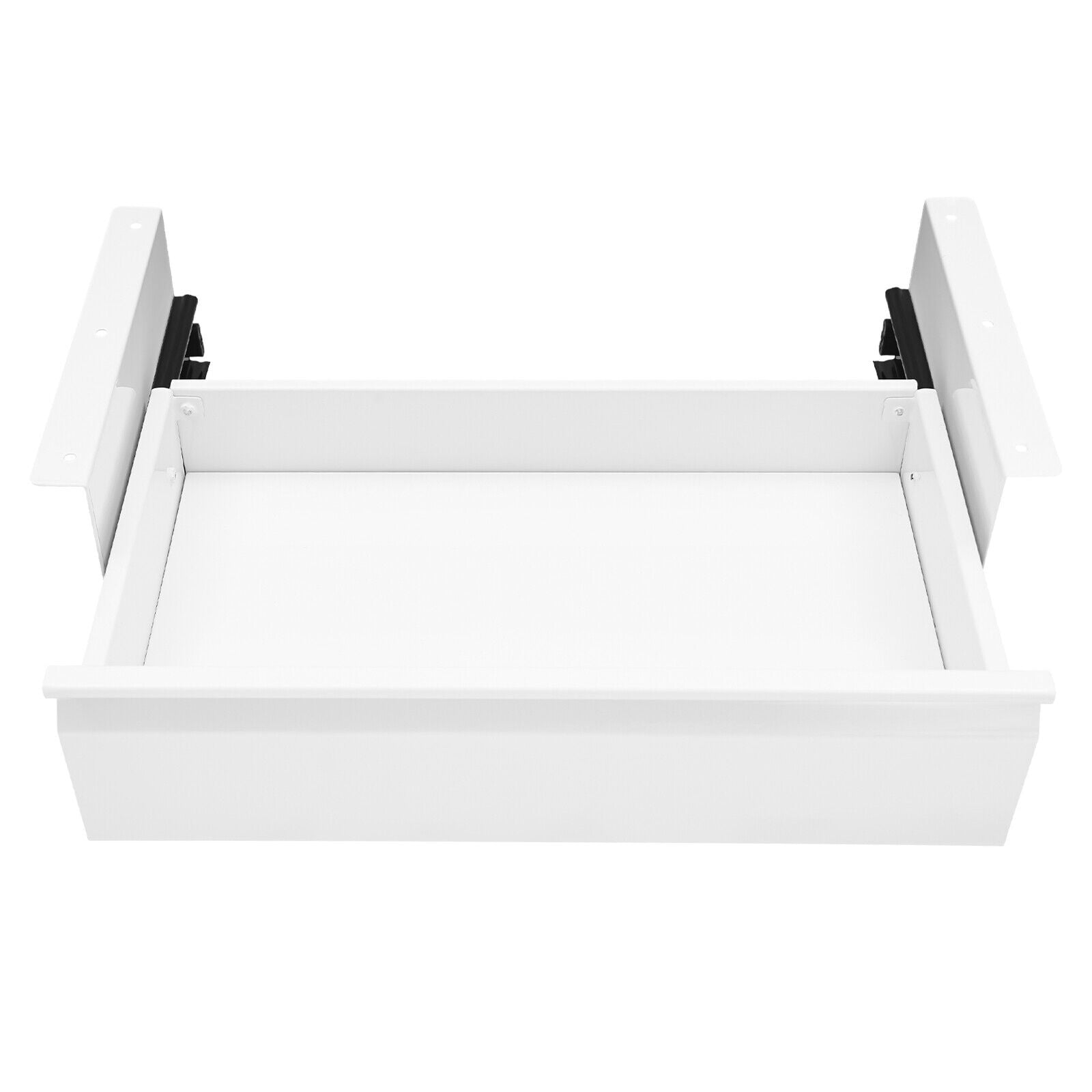 Pull-out Drawer White Under Desk Mounted Sliding Pull-out Drawer, Storage Organizer for Sit Stand Workstation