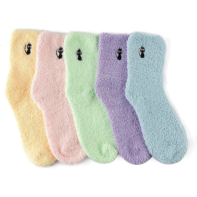 Chaussettes Douillettes et Moelleuses pour Femmes Chaussettes Duveteuses Chaussettes Peluche 5,6,7,8 Paires