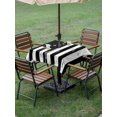 thumbnail image 4 of Outdoor Tablecloth with Umbrella Hole for Patio/Picnic/Party/Camping, Black American Flag Waterproof Table Cloth Square Cover Washable, Vintage USA Flag Stars (60"x 60"), 4 of 9