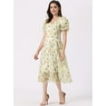 thumbnail image 4 of DARING DIVA Organza Dress Puff Floral Print Dress M Apricot, 4 of 6