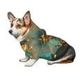 thumbnail image 6 of Goofa Emerald Color Gold Marble Pattern Small Dog Sweater Hoodies Pet Grey Hooded Soft Fleece Sweatshirts with Pocket Fall Winter Puppy Cat Sweaters Warm Clothes-Large, 6 of 8