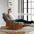 thumbnail image 5 of Furniliving Rocking Chair, Upholstered Nursery Rocking Chair with Footrest and Adjustable Backrest, Glider Rocker Accent Chair for Living Room, Bedroom, Nursery, Gray, 5 of 10