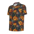 thumbnail image 4 of Wukai Sunflowers Men’s Polo Shirts,Quick-Dry Athletic Shirt,Classic Fit Shirts-4X-Large, 4 of 8