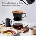 thumbnail image 4 of Pour Over Coffee Maker, Non-Electric Pour Over Coffee Dripper, Manual Brew Maker, Single Cups Porcelain Slow Brewing Accessories for Gifts, Black, 4 of 7