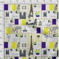 thumbnail image 4 of oneOone Cotton Poplin Twill Dark Purple Fabric Paris Postcard Sewing Material Print Fabric By The Yard 56 Inch Wide, 4 of 6
