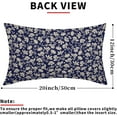 thumbnail image 3 of Navy Blue Beige Vintage Floral Block Print Lumbar Pillow Covers 12X20 Inch Vintage Daisy Flowers Decorative Pillow Cases Set of 2 Farmhouse Home Decor Rustic Throw Pillows For Sofa Couch Outdoor, 3 of 6