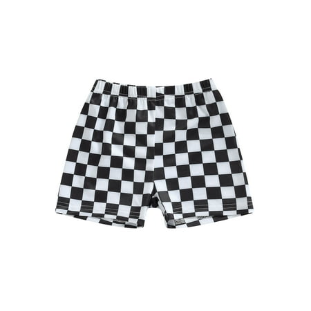 

Bmnmsl Boys Swim Trunks Checkerboard Print Fast Dry Summer Sports Swim Trunks