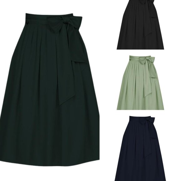 Women's Skirt Midi A-Line Pleated Casual High Waist Skirts for Women Summer Swing Flowy Elastic Waist Tea Dress Skirt